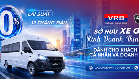 Ưu đãi vay vốn mua xe GAZ tại VRB – Lãi suất 0%/năm trong 12 tháng đầu